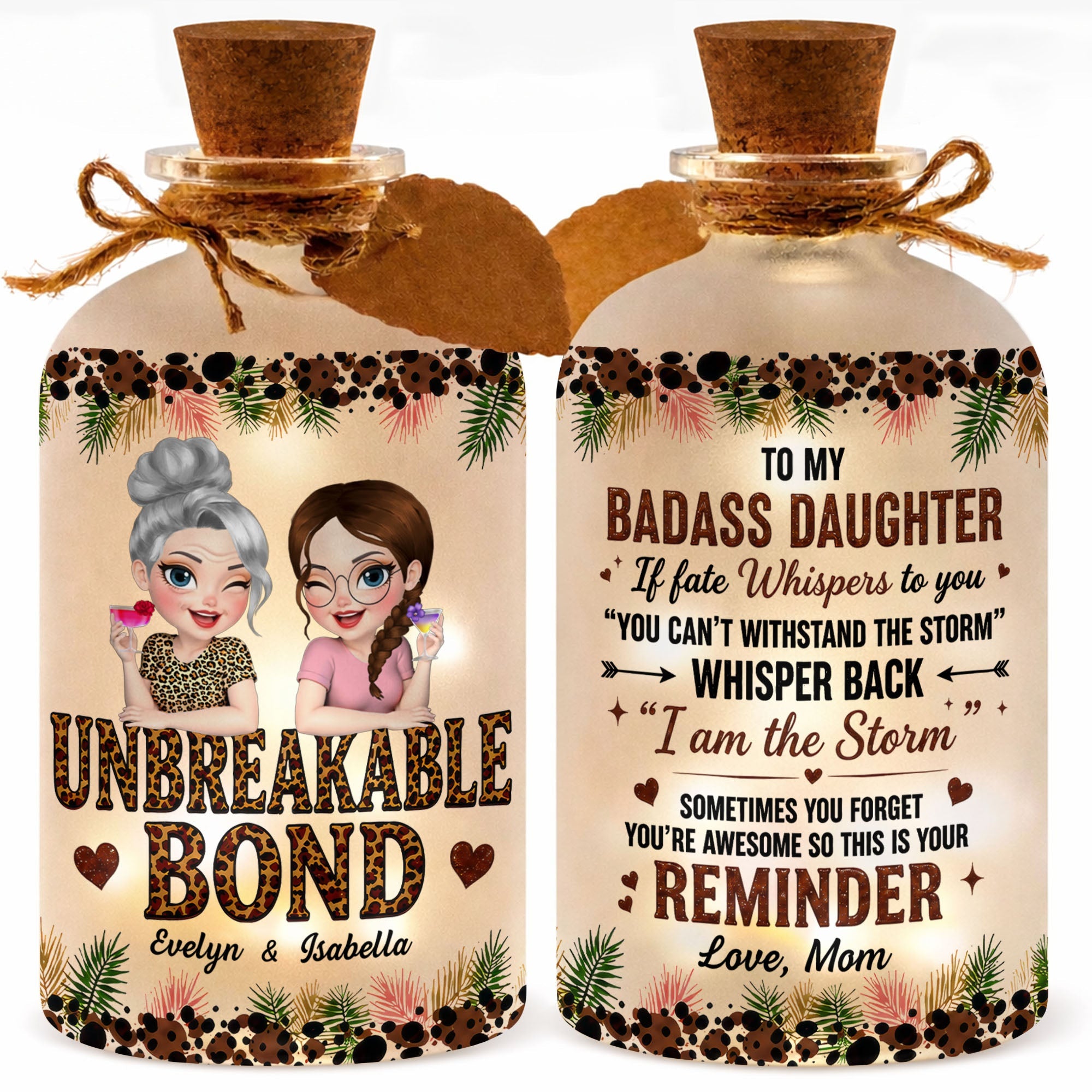 Personalized Short Bottle Light Custom Name Gift for Besties Short Bottle Light GradoCreations