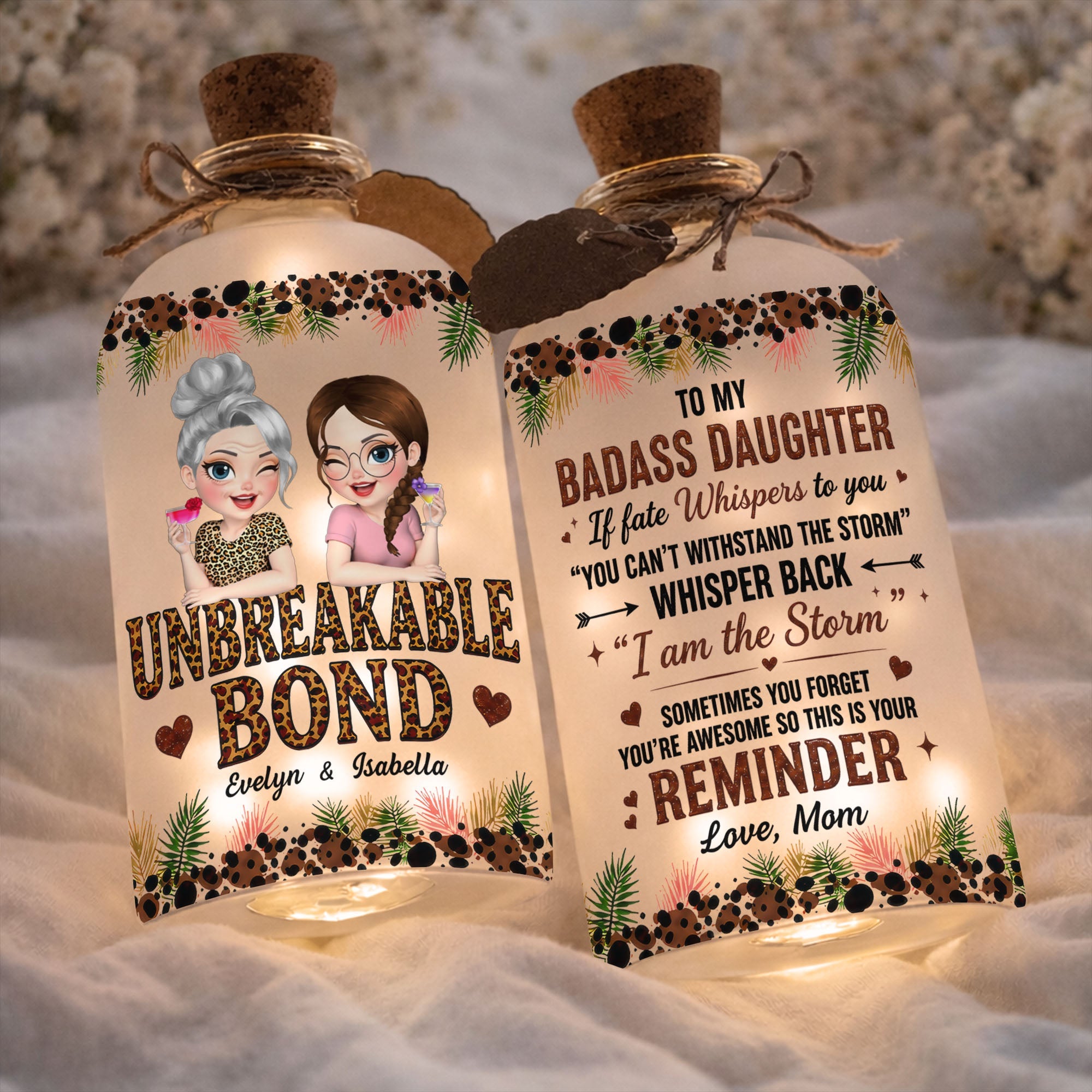 Personalized Short Bottle Light Custom Name Gift for Besties Short Bottle Light GradoCreations