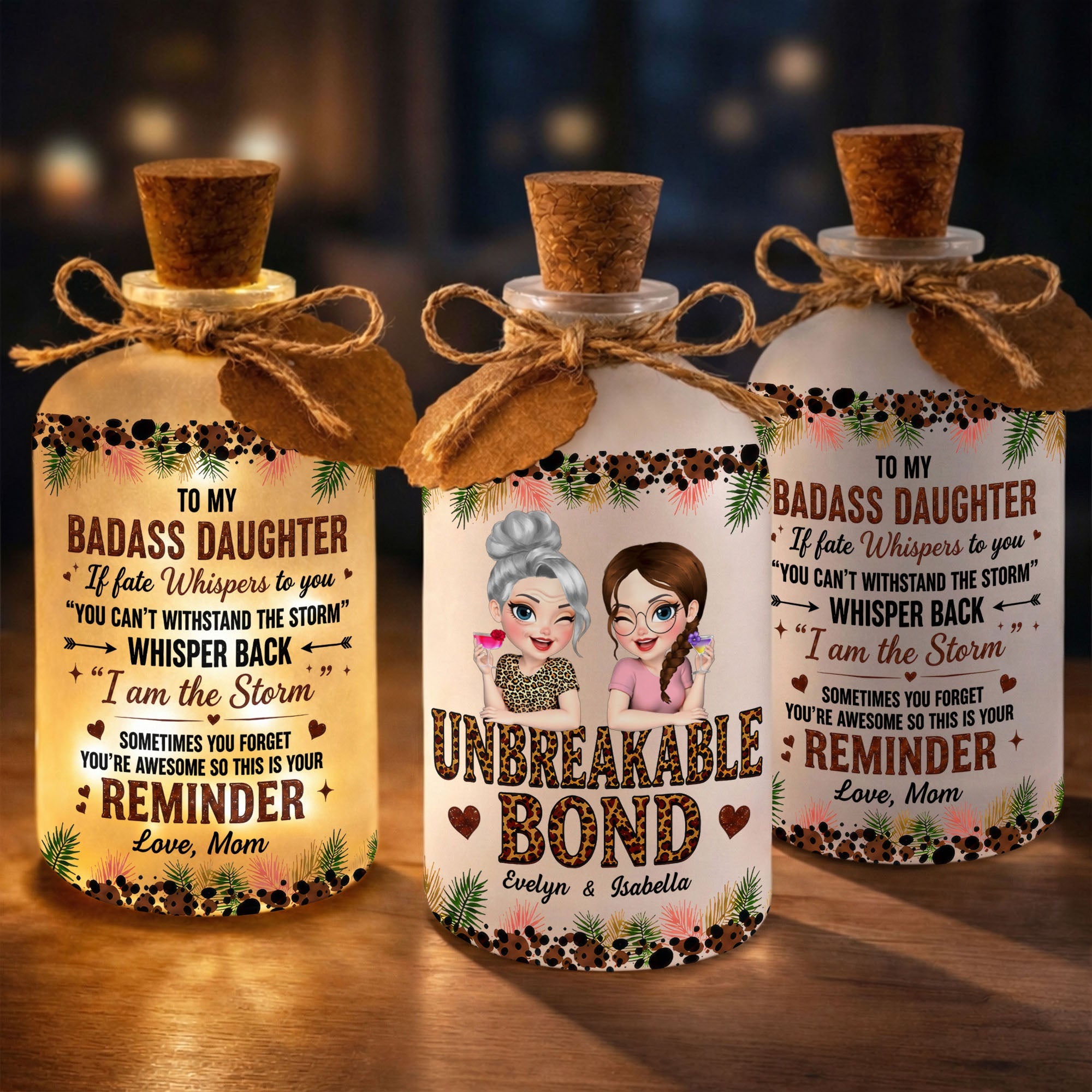 Personalized Short Bottle Light Custom Name Gift for Besties Short Bottle Light GradoCreations