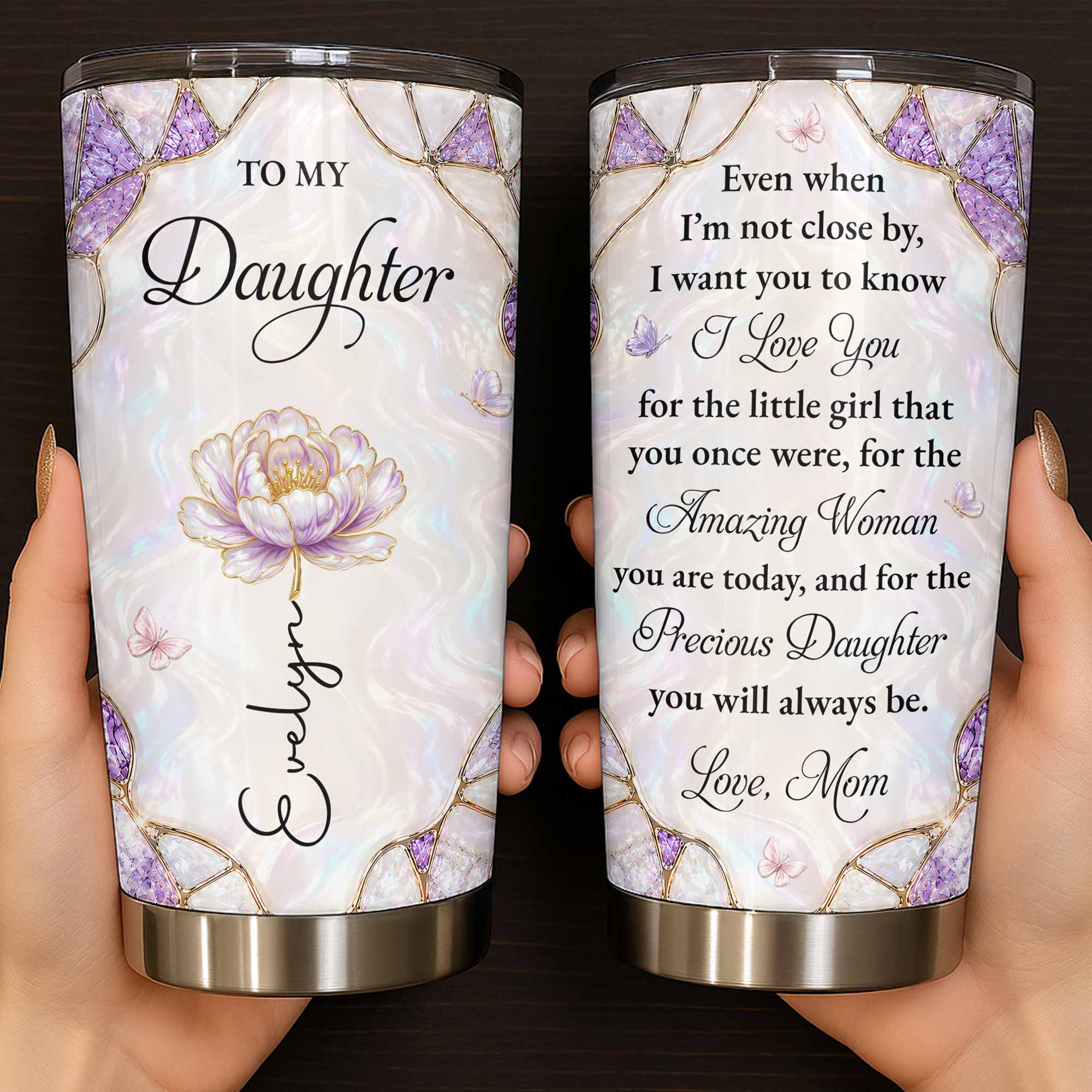 Personalized 20oz Tumbler Custom Name Gift for Daughter 20oz Tumbler GradoCreations