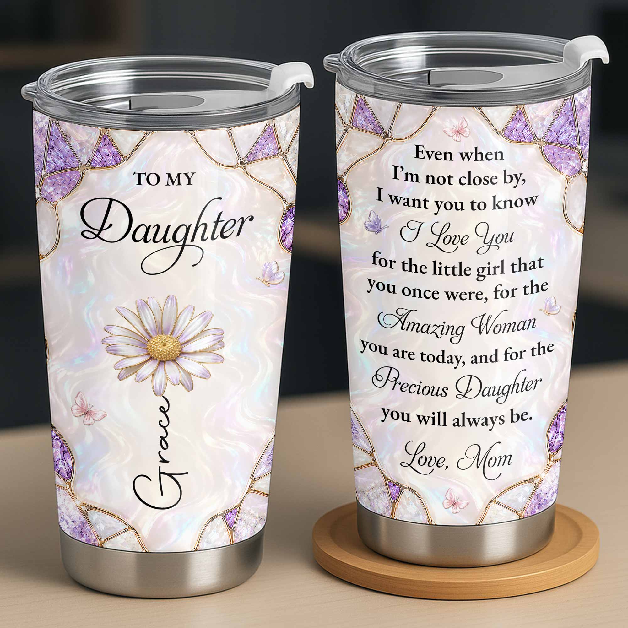 Personalized 20oz Tumbler Custom Name Gift for Daughter 20oz Tumbler GradoCreations