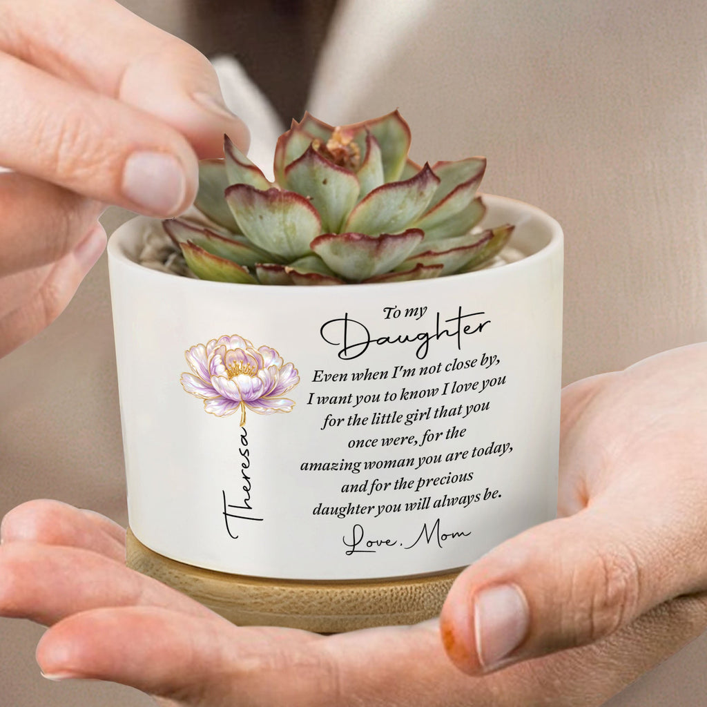 Personalized Ceramic Plant Pot Custom Name for Daughter Gift Ceramic Plant Pot GradoCreations