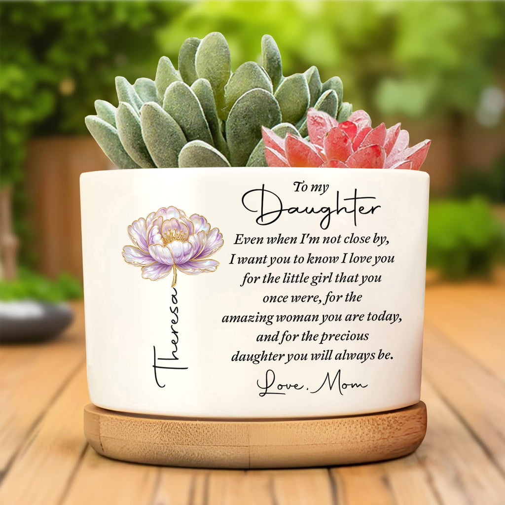 Personalized Ceramic Plant Pot Custom Name for Daughter Gift Ceramic Plant Pot GradoCreations