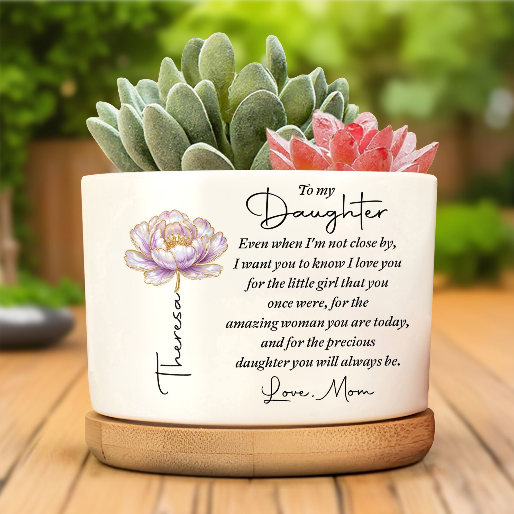 Personalized Ceramic Plant Pot Custom Name for Daughter Gift Ceramic Plant Pot GradoCreations