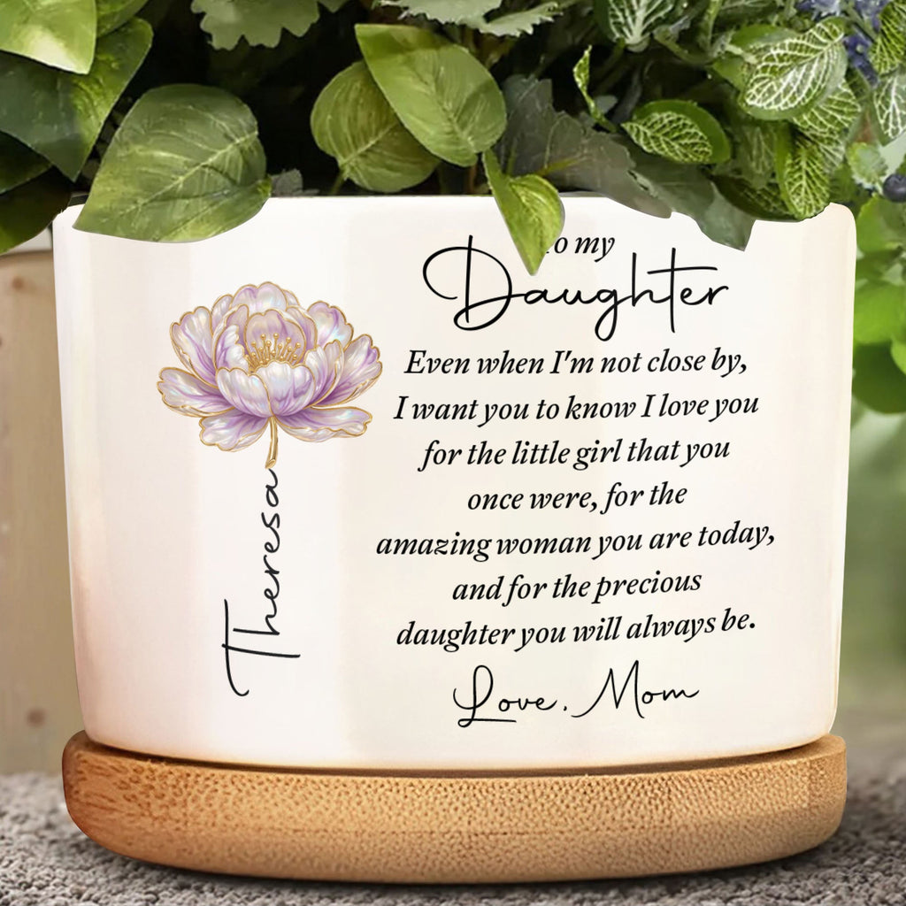 Personalized Ceramic Plant Pot Custom Name for Daughter Gift Ceramic Plant Pot GradoCreations