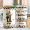Personalized Clear Glass Can with Leopard Print for Daughter Clear Glass Can GradoCreations