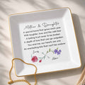 Personalized Infinity Birth Flowers Jewelry Dish Custom Gift for Mom or Daughter