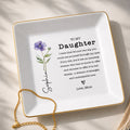 Personalized Jewelry Dish Custom Birth Month Flower Gift for Daughter