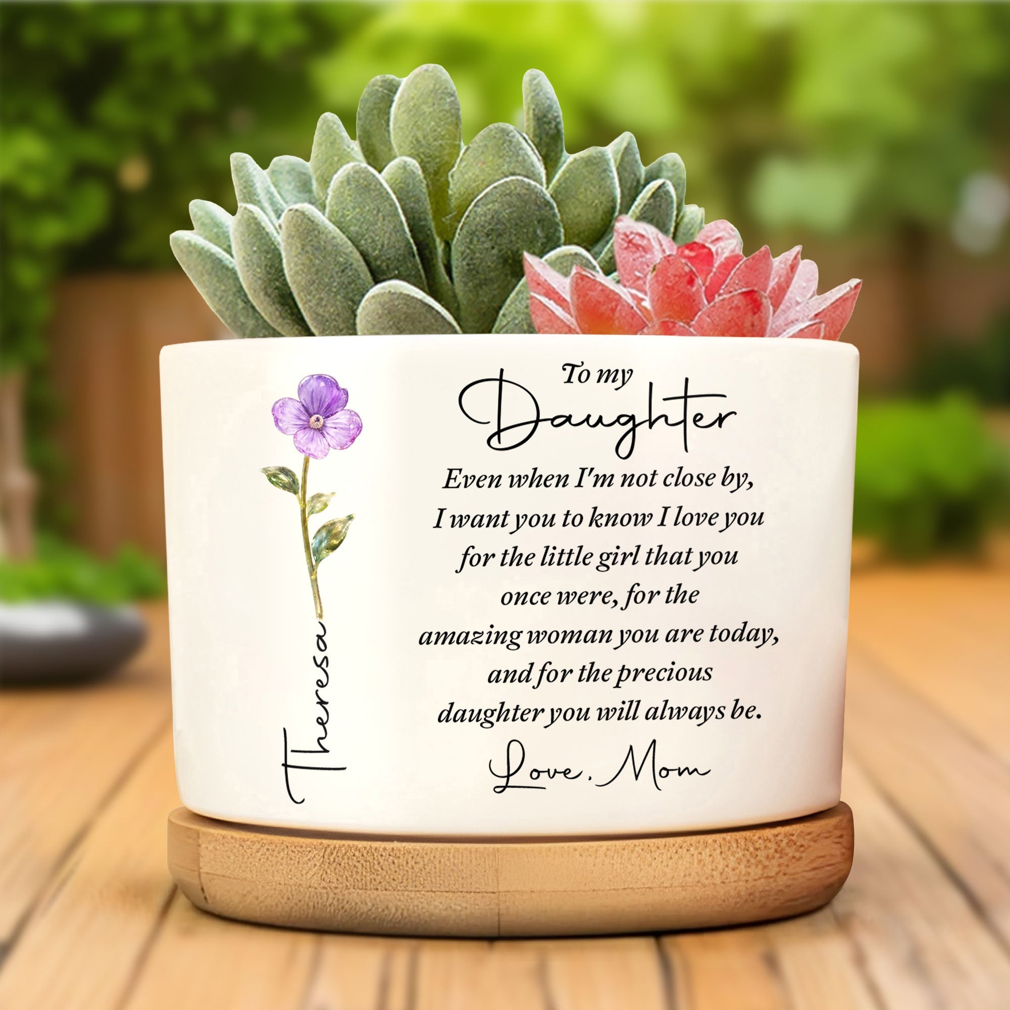 Personalized Ceramic Plant Pot Custom for Daughter Gift Ceramic Plant Pot GradoCreations
