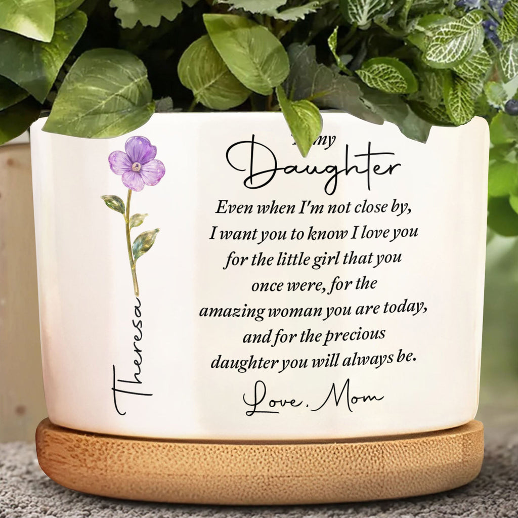 Personalized Ceramic Plant Pot Custom for Daughter Gift Ceramic Plant Pot GradoCreations