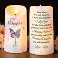 Personalized LED Candle Custom Butterfly Flower Gift for Daughter LED Candle GradoCreations
