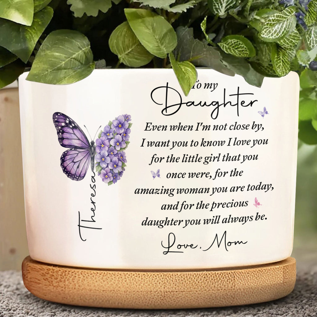 Personalized Ceramic Plant Pot Custom Name Gift for Daughter Ceramic Plant Pot GradoCreations