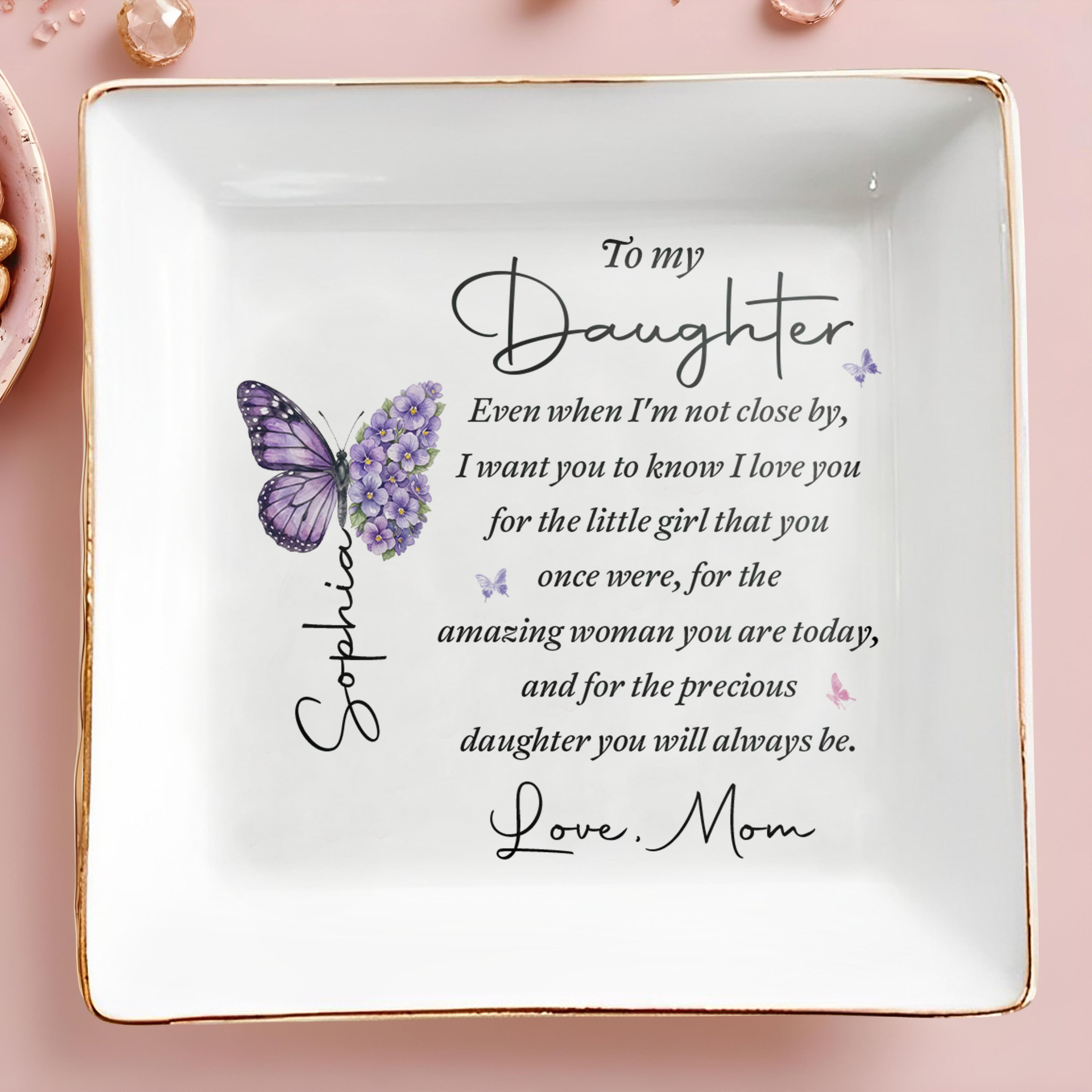 Personalized Jewelry Dish Custom Name Gift for Daughter Jewelry Dish GradoCreations