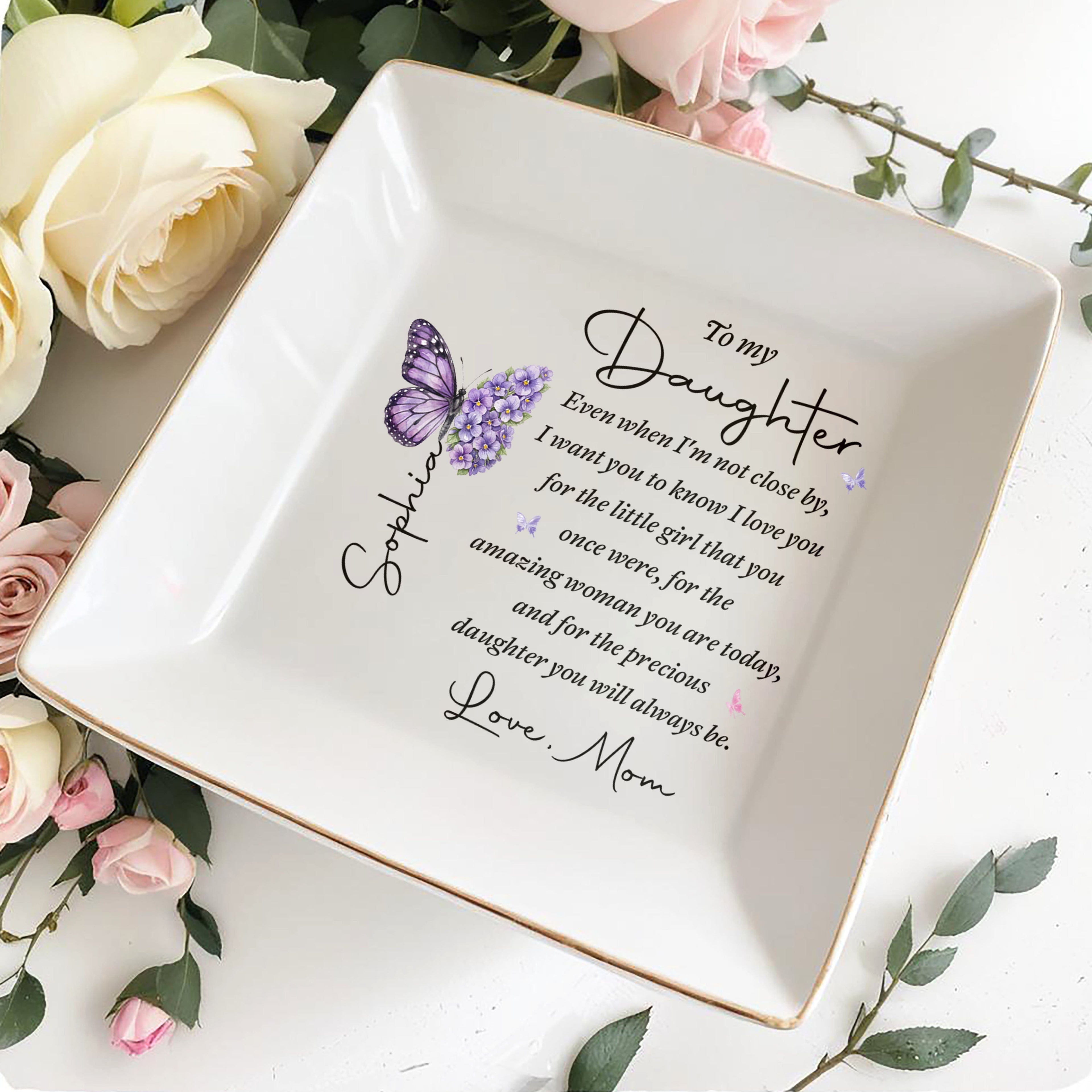 Personalized Jewelry Dish Custom Name Gift for Daughter Jewelry Dish GradoCreations