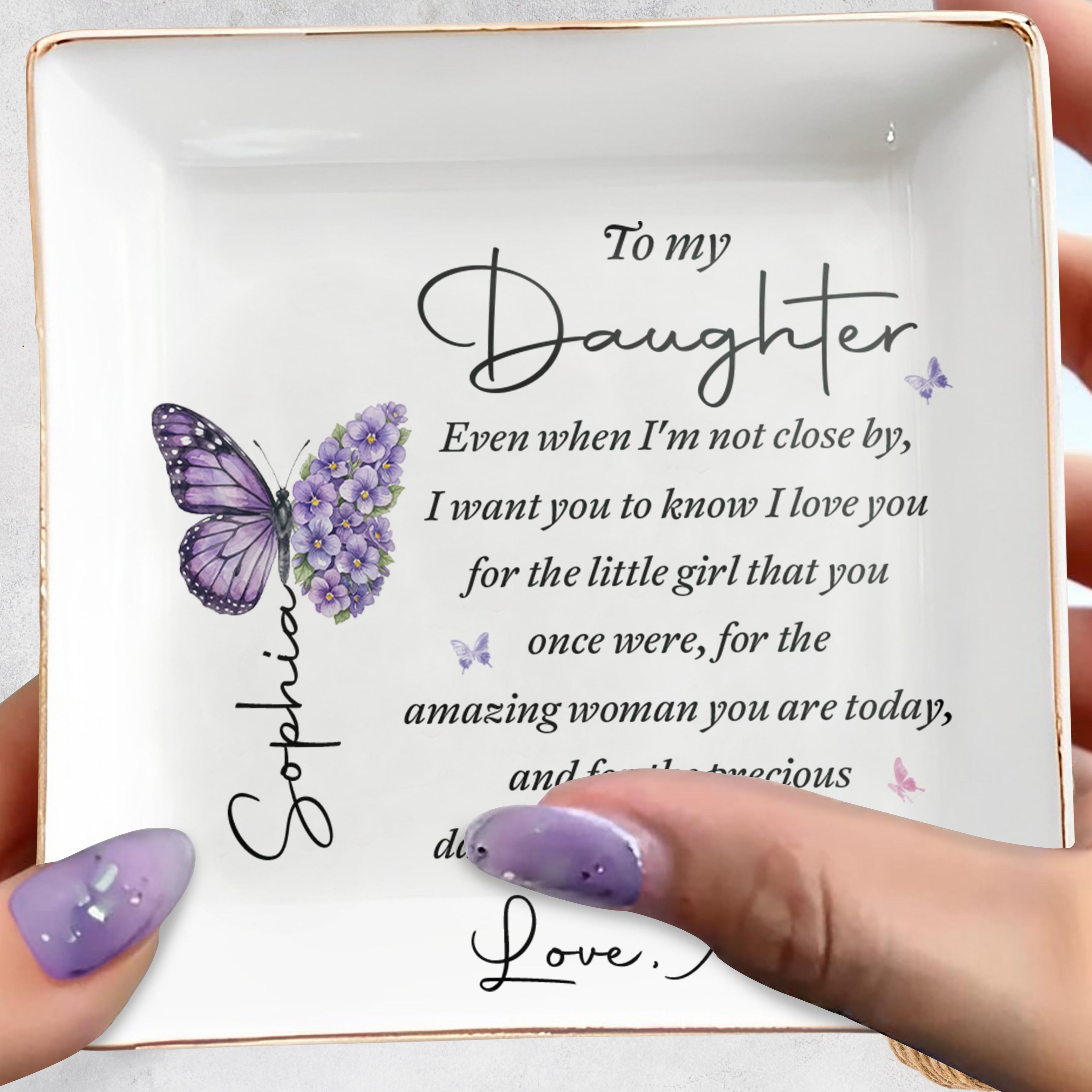 Personalized Jewelry Dish Custom Name Gift for Daughter Jewelry Dish GradoCreations