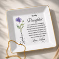 Personalized Custom Jewelry Dish for Daughter with Birth Month Flower