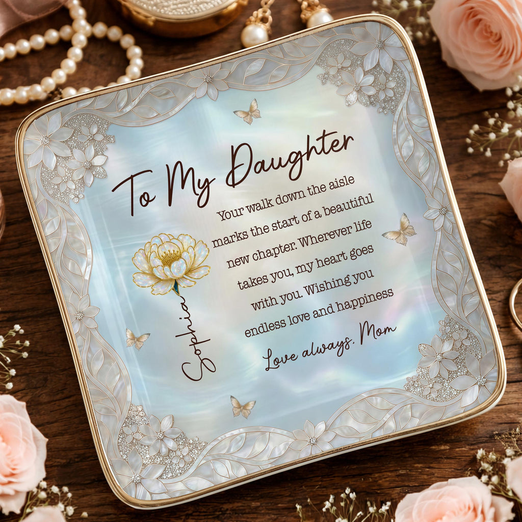 Personalized Ceramic Jewelry Dish for Daughter Bridal Gifts Jewelry Dish GradoCreations