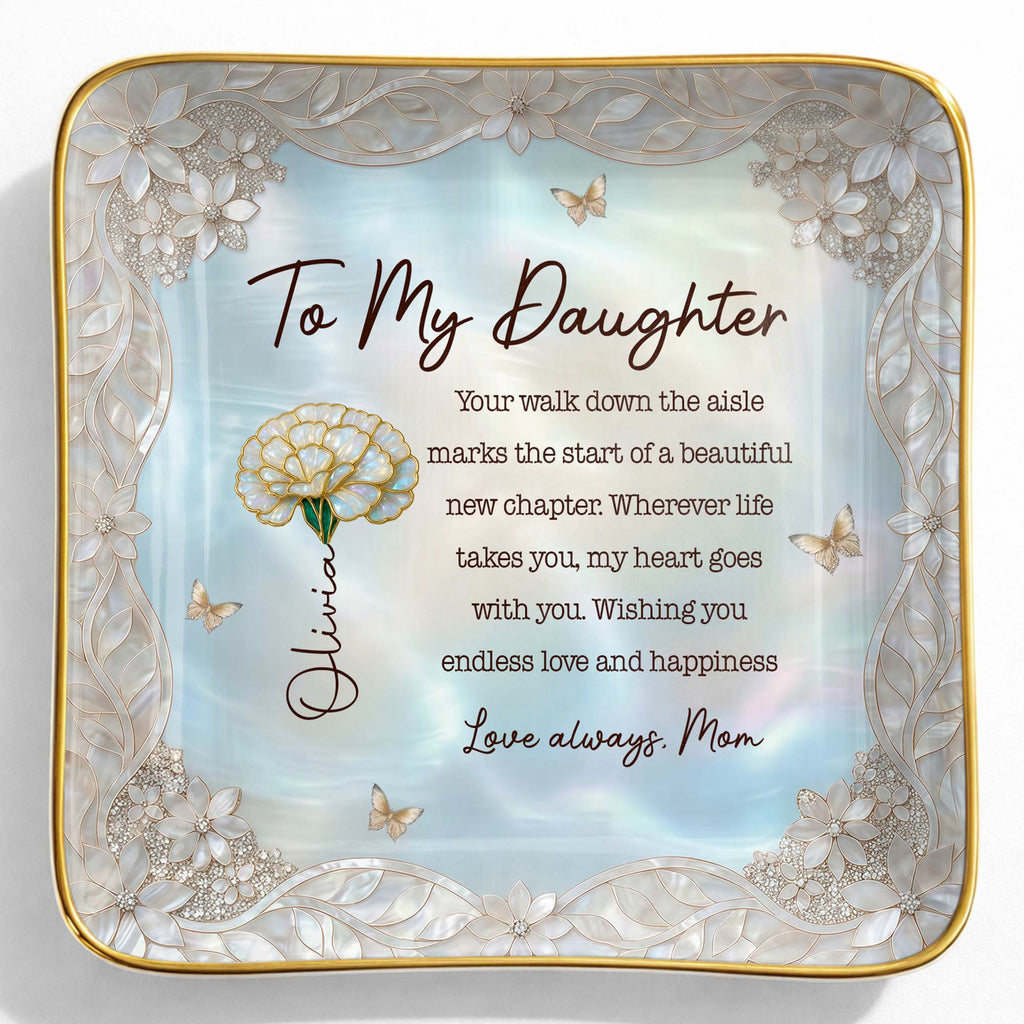 Personalized Ceramic Jewelry Dish for Daughter Bridal Gifts Jewelry Dish GradoCreations