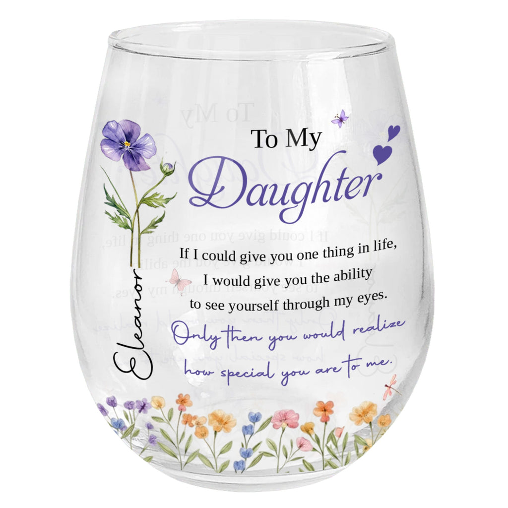 Personalized Stemless Wine Glass Custom Name Gift for Daughter Wine Glasses GradoCreations