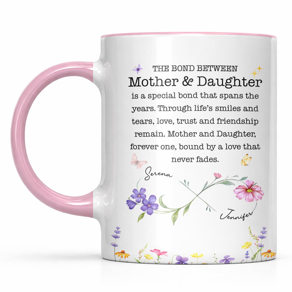 Personalized Floral Infinity Accent Mug Custom Gift for Mom Accent Mug GradoCreations