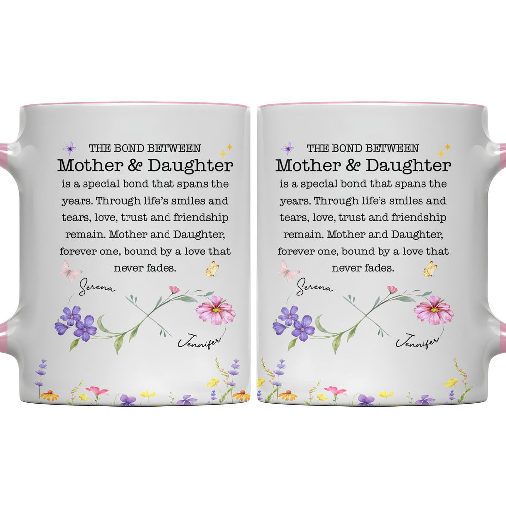 Personalized Floral Infinity Accent Mug Custom Gift for Mom Accent Mug GradoCreations