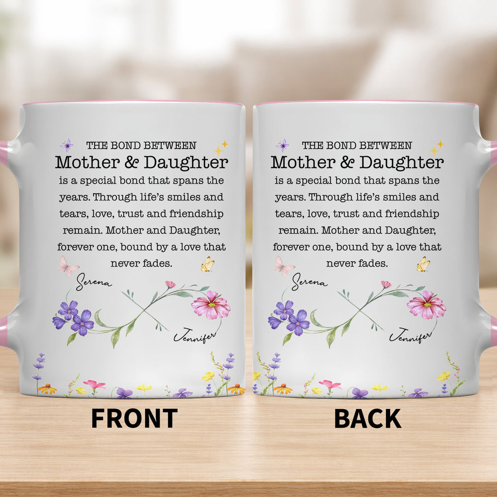 Personalized Floral Infinity Accent Mug Custom Gift for Mom Accent Mug GradoCreations