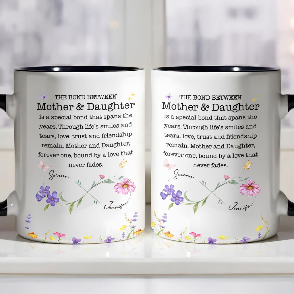 Personalized Floral Infinity Accent Mug Custom Gift for Mom Accent Mug GradoCreations
