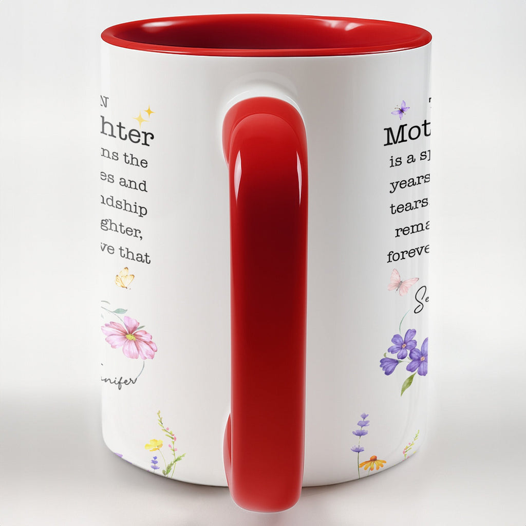 Personalized Floral Infinity Accent Mug Custom Gift for Mom Accent Mug GradoCreations