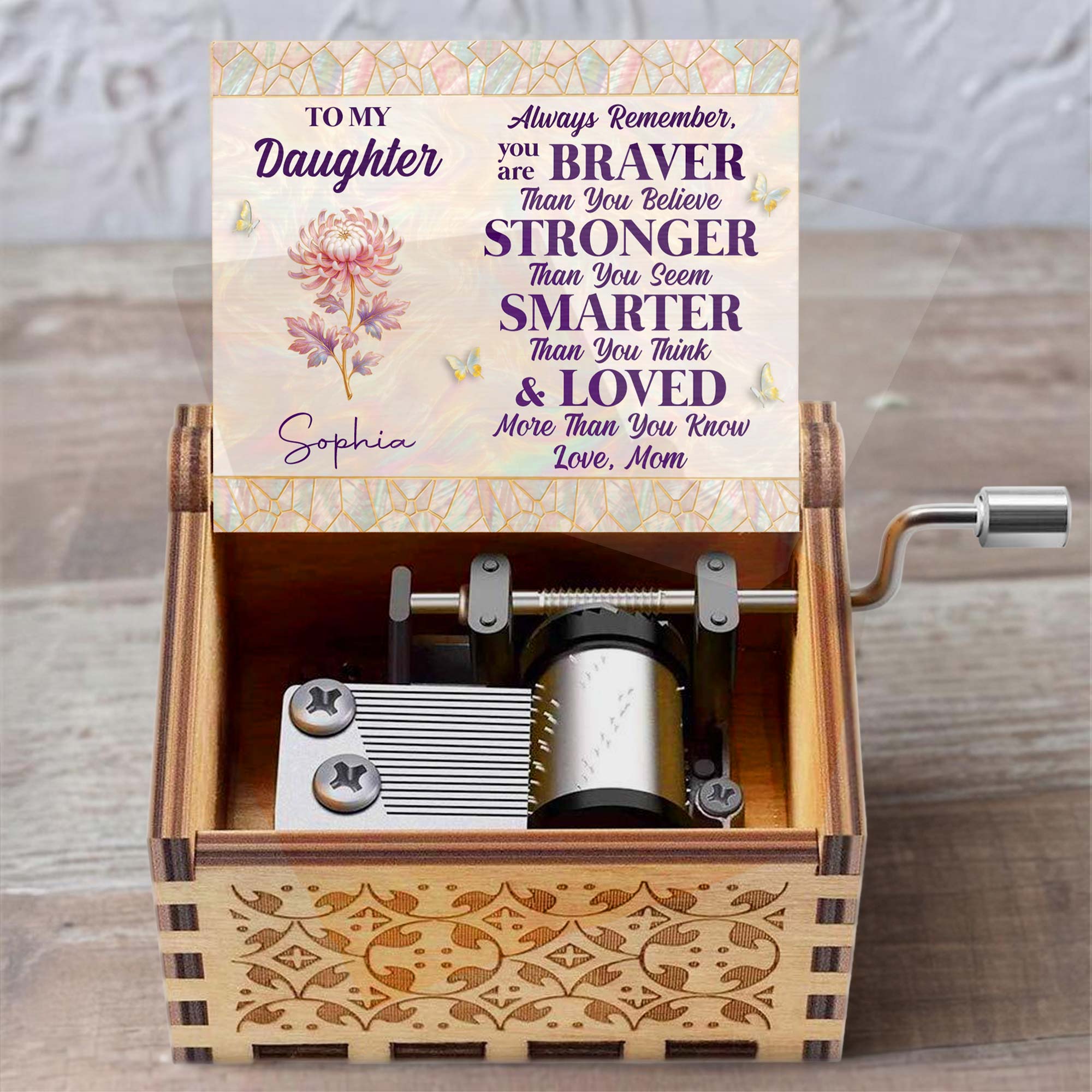 Personalized Wooden Music Box Custom Daughter Gift with Tune Music Box GradoCreations