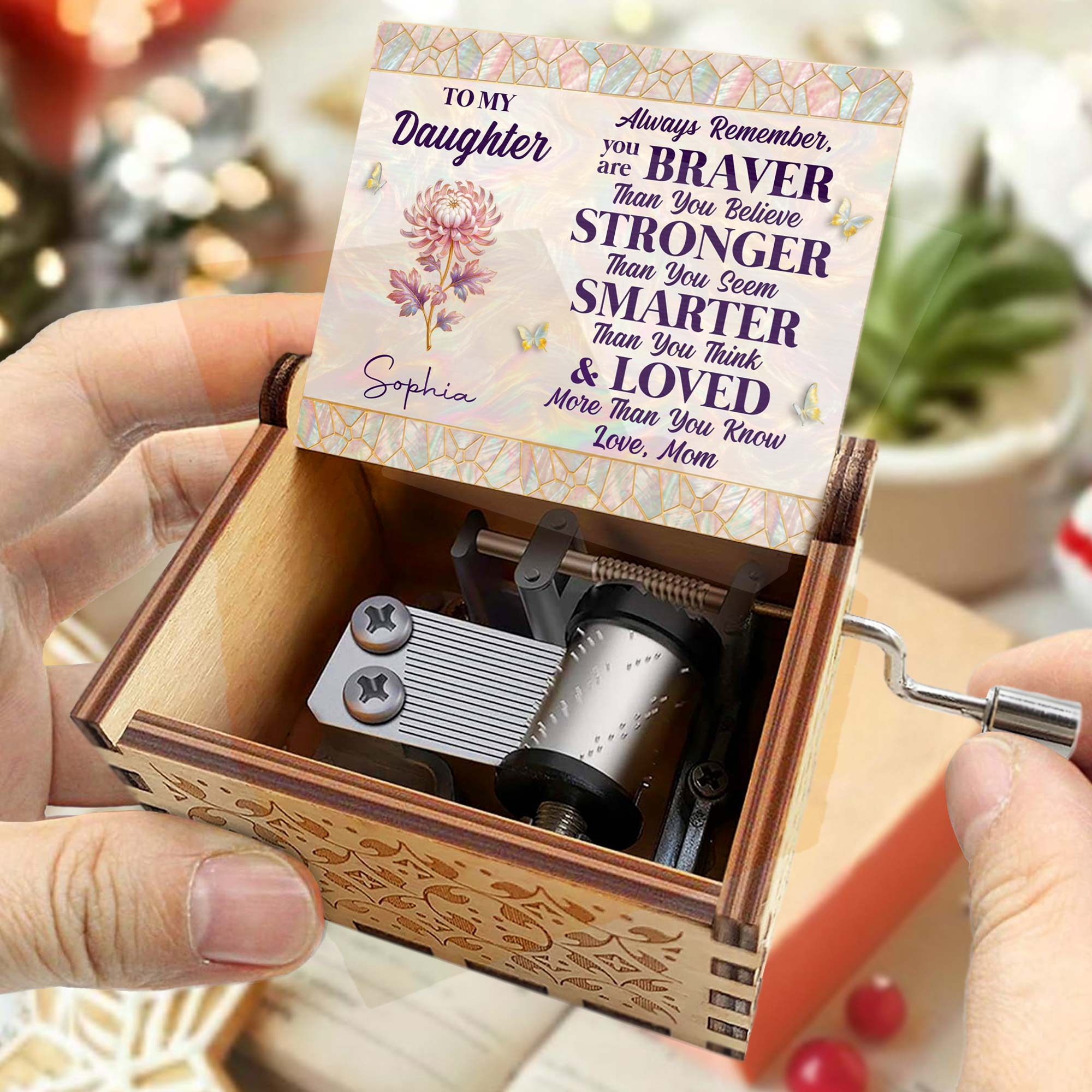 Personalized Wooden Music Box Custom Daughter Gift with Tune Music Box GradoCreations