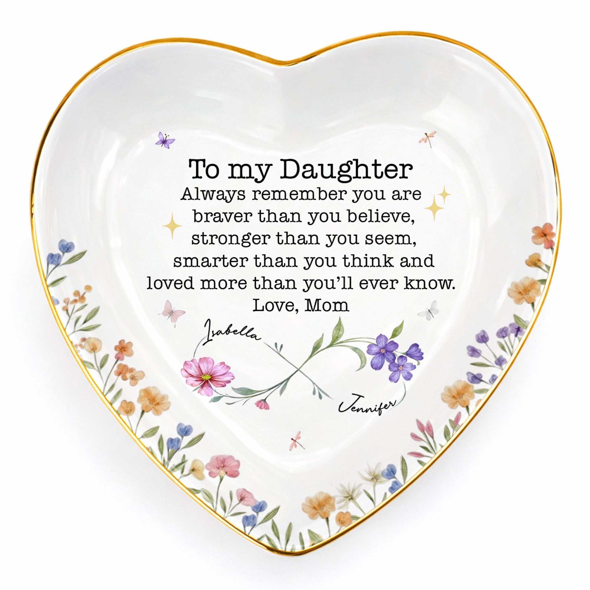Personalized Heart Jewelry Dish Custom Name Gift for Daughter