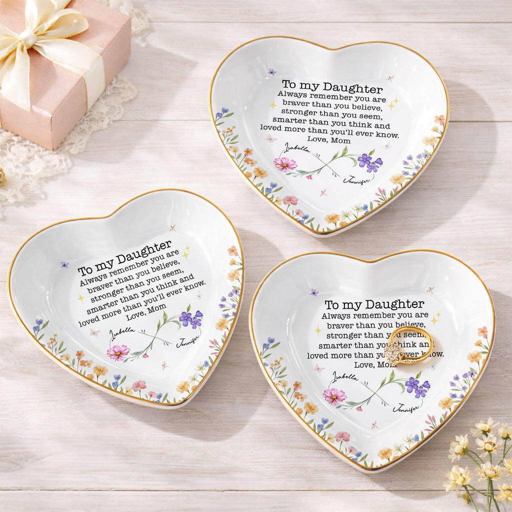 Personalized Heart Jewelry Dish Custom Name Gift for Daughter