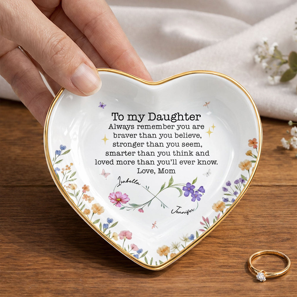Personalized Heart Jewelry Dish Custom Name Gift for Daughter