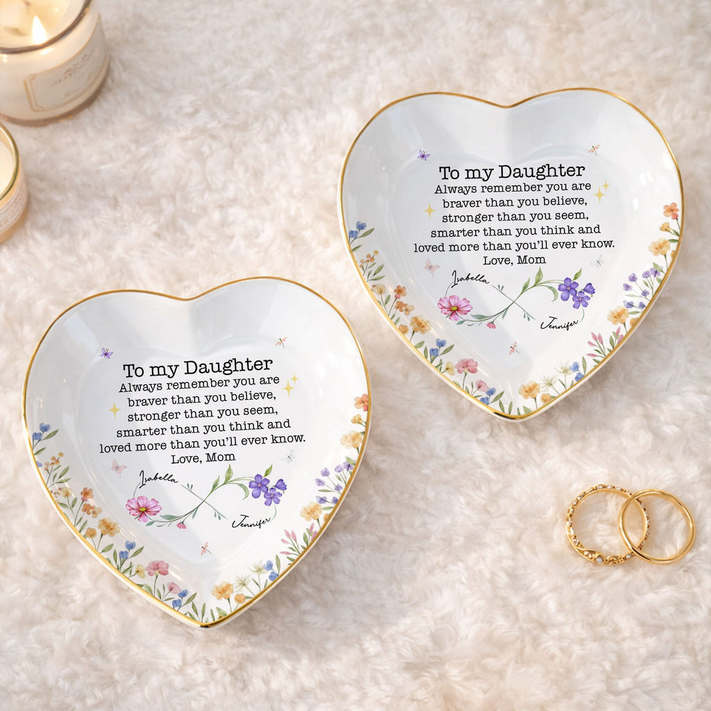 Personalized Heart Jewelry Dish Custom Name Gift for Daughter