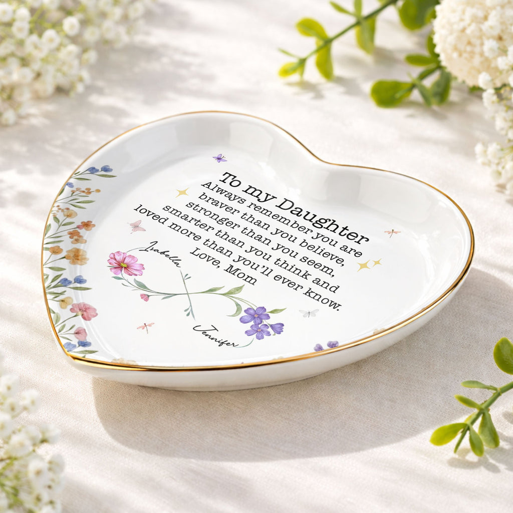 Personalized Heart Jewelry Dish Custom Name Gift for Daughter