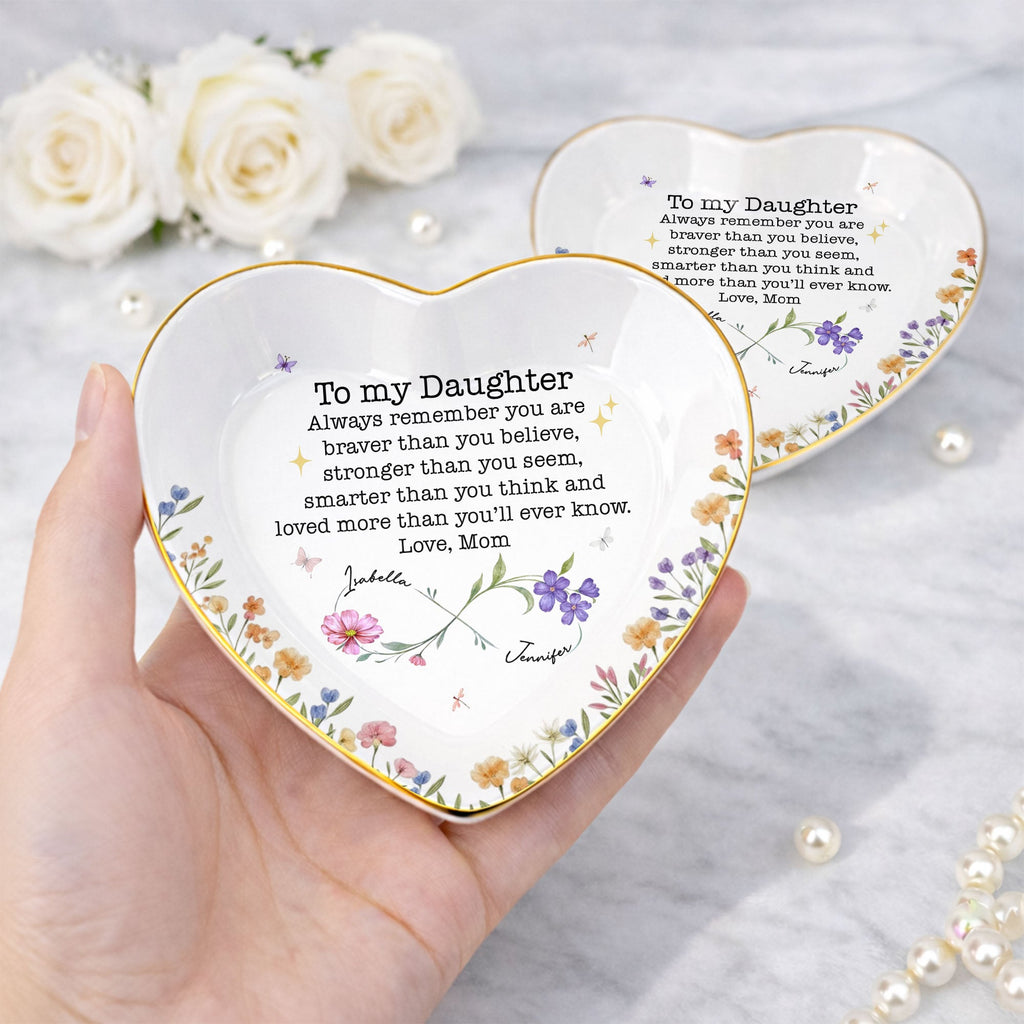 Personalized Heart Jewelry Dish Custom Name Gift for Daughter