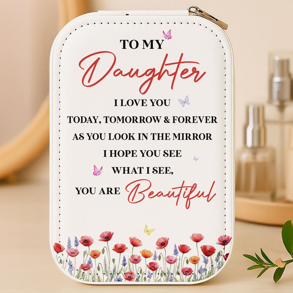 Personalized Jewelry Box with LED Mirror Gift for Daughter