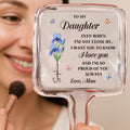 Personalized Handheld Mirror for Daughter with Flowers & Butterflies Handheld Mirror GradoCreations