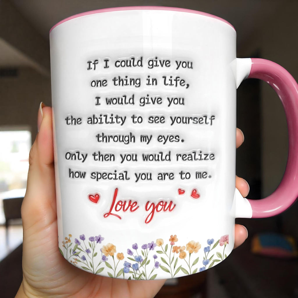 Personalized Accent Mug Birth Month Flowers Infinity for Daughter