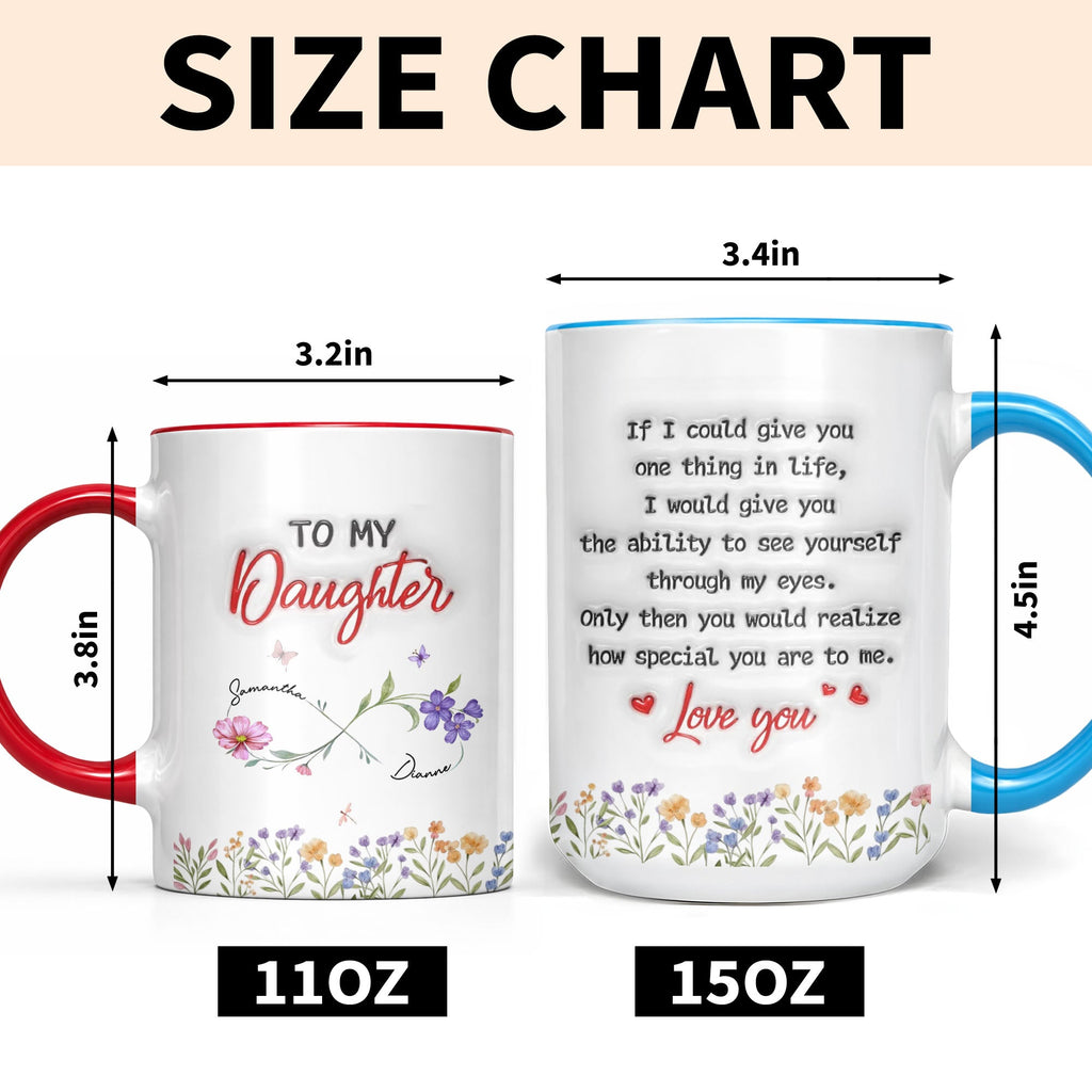 Personalized Accent Mug Birth Month Flowers Infinity for Daughter