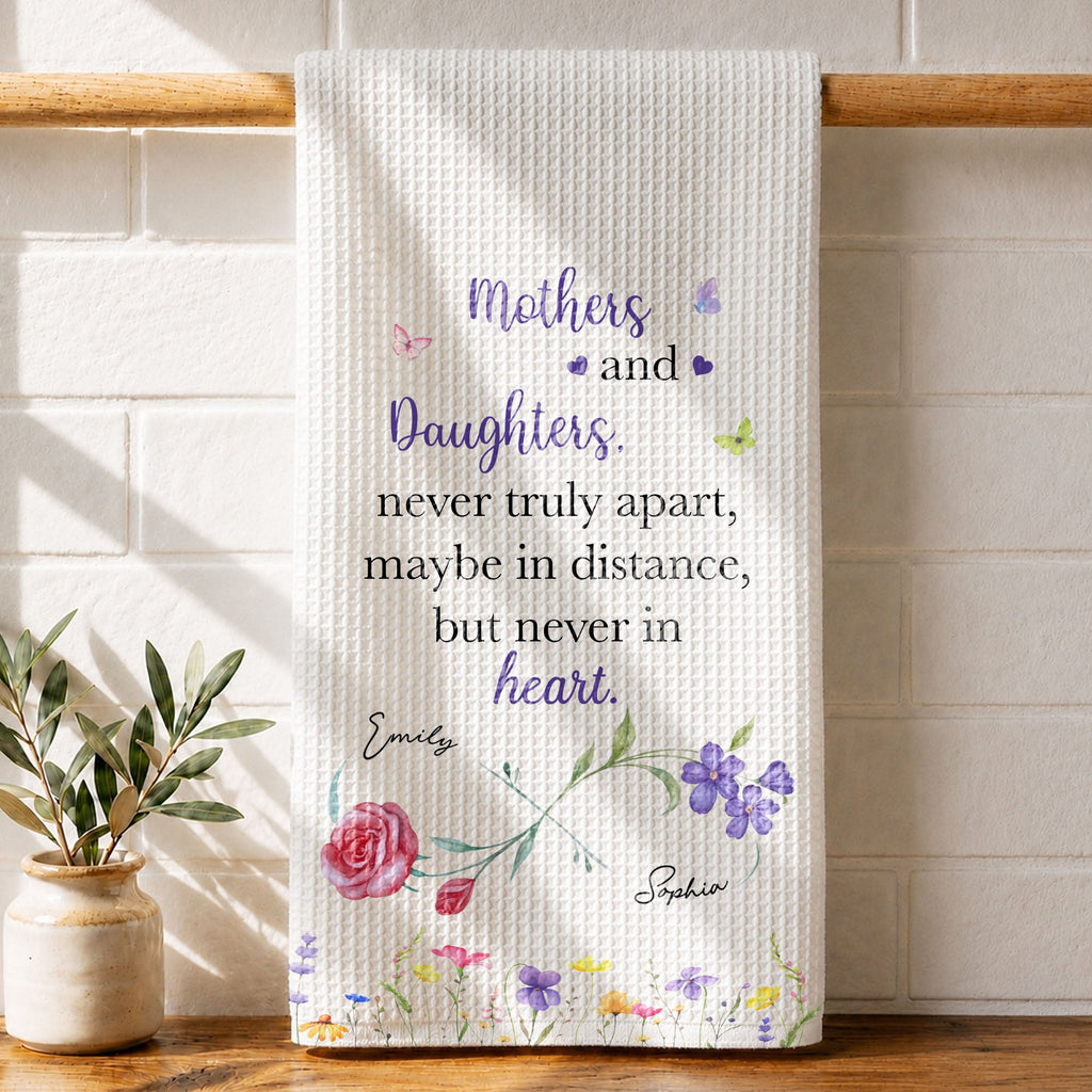Personalized Floral Kitchen Towel Custom Name Gift for Daughter