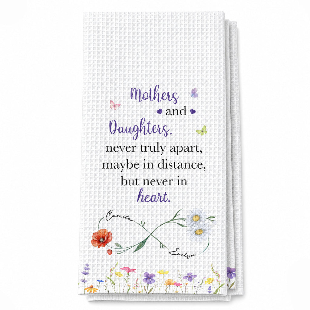 Personalized Floral Kitchen Towel Custom Name Gift for Daughter