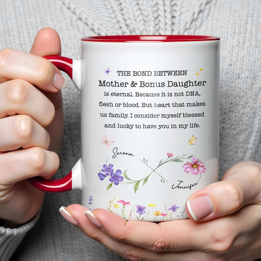 Personalized Accent Mug Custom Birth Flowers Bonus Daughter Gift