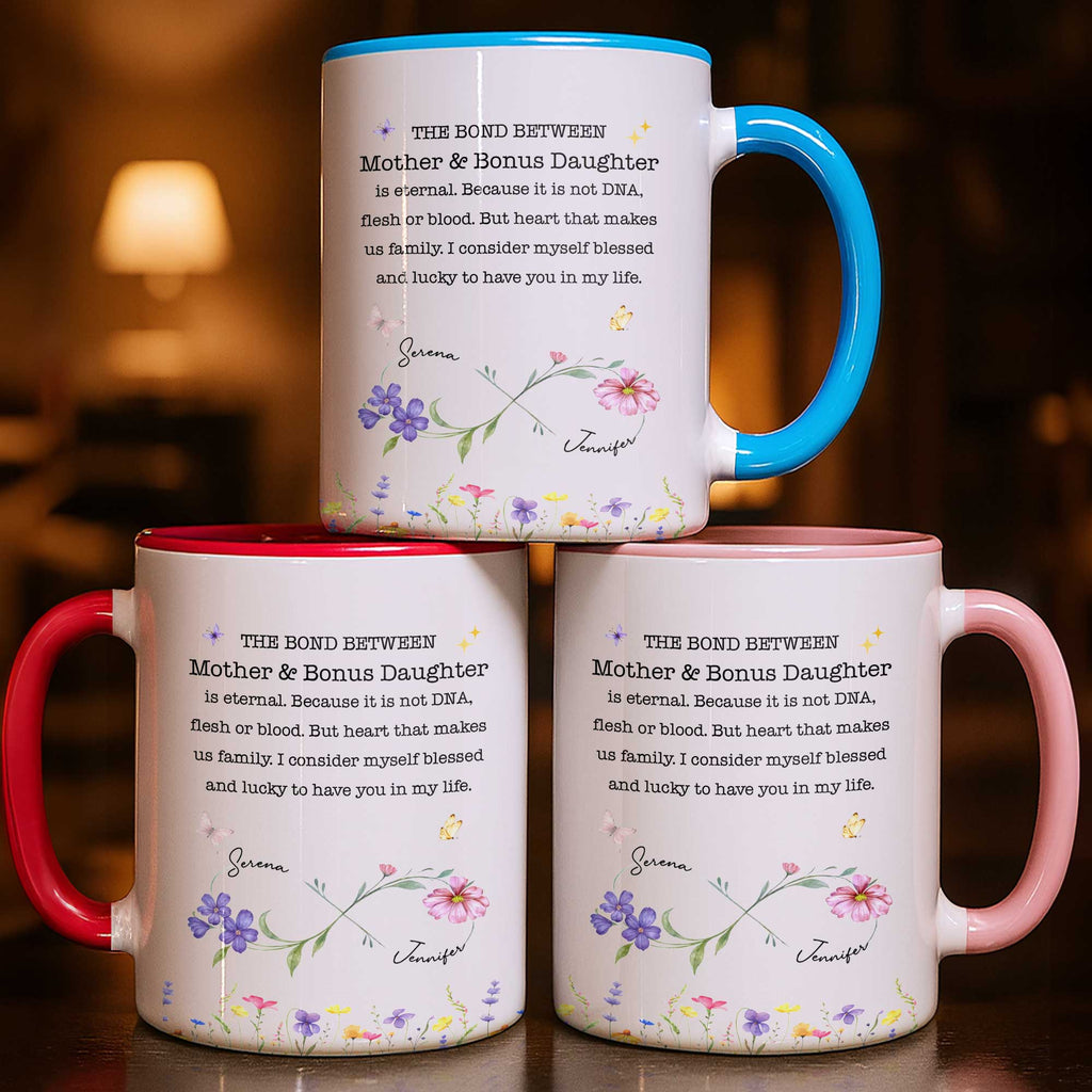 Personalized Accent Mug Custom Birth Flowers Bonus Daughter Gift