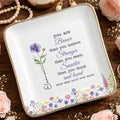 Personalized Birth Month Watercolor Floral Jewelry Dish for Mom Jewelry Dish GradoCreations