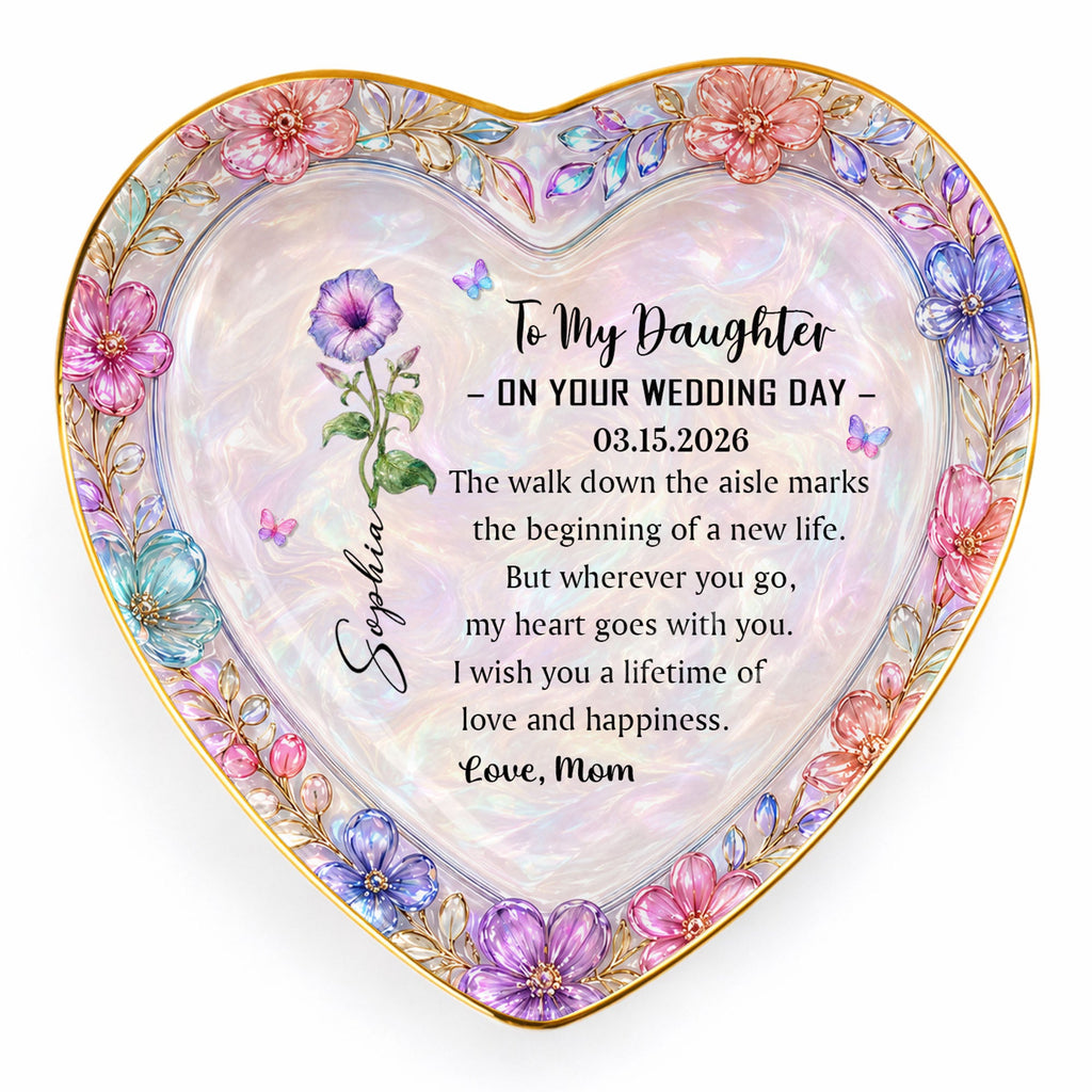 Personalized Heart Jewelry Dish Custom Name Gift for Daughter Heart Jewelry Dish GradoCreations