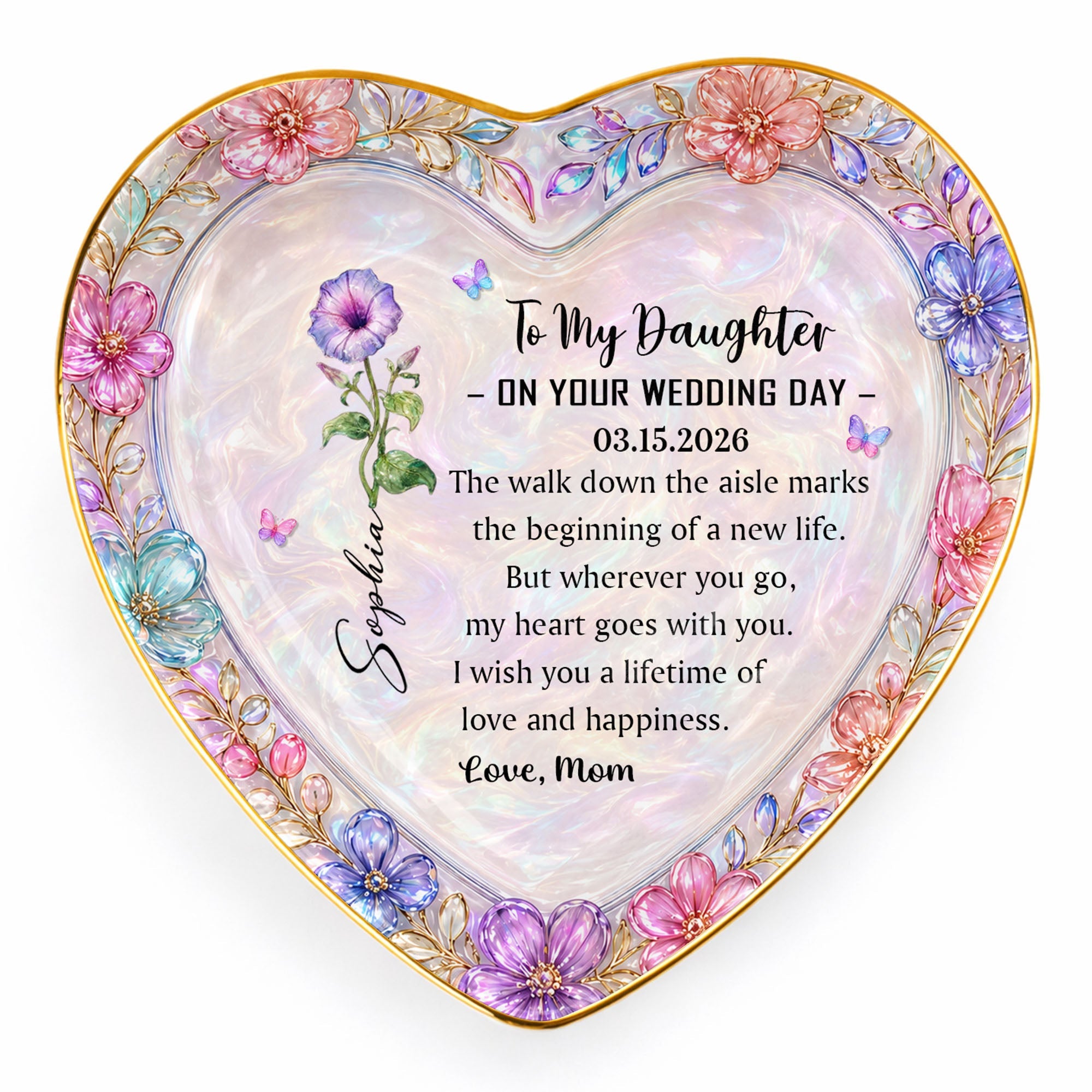 Personalized Heart Jewelry Dish Custom Name Gift for Daughter Heart Jewelry Dish GradoCreations