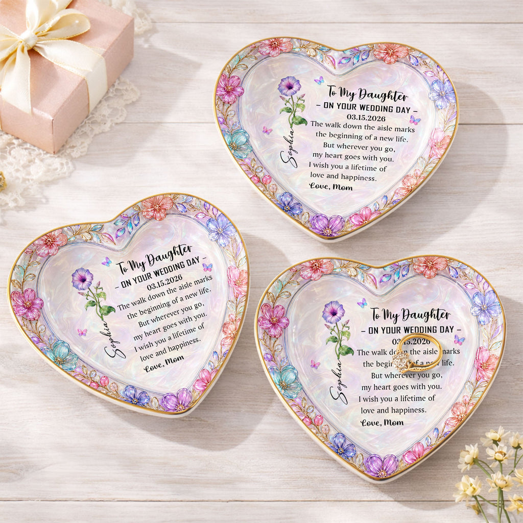 Personalized Heart Jewelry Dish Custom Name Gift for Daughter Heart Jewelry Dish GradoCreations
