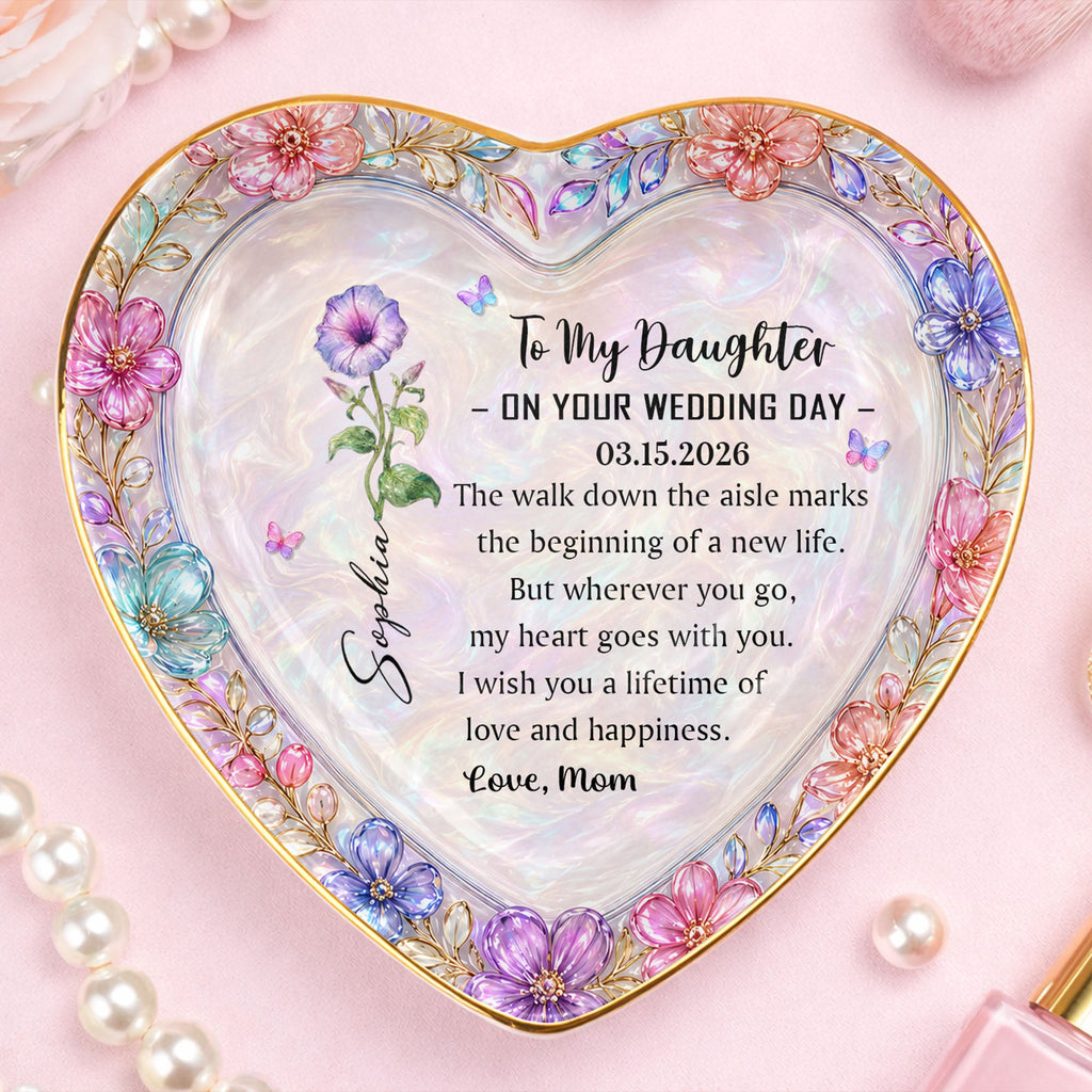 Personalized Heart Jewelry Dish Custom Name Gift for Daughter Heart Jewelry Dish GradoCreations