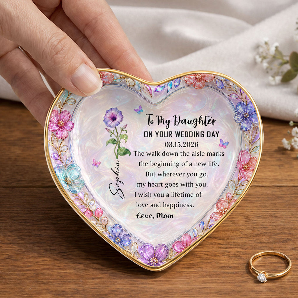 Personalized Heart Jewelry Dish Custom Name Gift for Daughter Heart Jewelry Dish GradoCreations